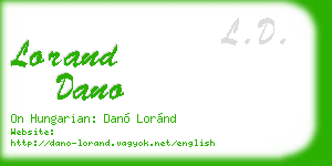 lorand dano business card